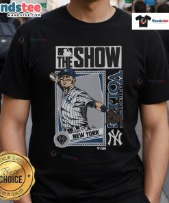 Good MLB The Show Yankees Anthony Volpe T-Shirt featuring player graphics and team colors for baseball fans.