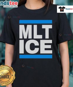 Good MLT Ice Anti-Fascist Ladies Tee featuring bold text and stylish design promoting anti-fascism in women's fashion.