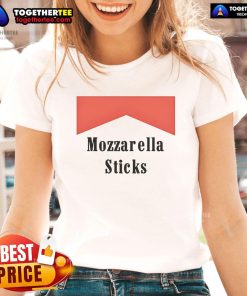 Good Mozzarella Sticks logo on a stylish ladies tee, perfect for food lovers and casual wear enthusiasts.
