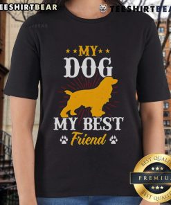 Good My Dog My Best Friend Ladies Tee featuring a cute dog graphic, perfect for dog lovers and casual wear.