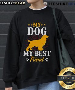 Cozy 'Good My Dog My Best Friend' sweatshirt featuring a playful dog graphic, perfect for dog lovers and casual wear.