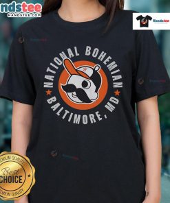 Good National Bohemian Baltimore Logo ladies tee featuring a stylish design for fans of the iconic beer brand.