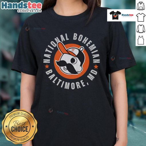 Good National Bohemian Baltimore Logo ladies tee featuring a stylish design for fans of the iconic beer brand.