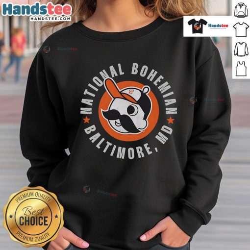 Good National Bohemian Baltimore logo sweatshirt featuring a stylish design, perfect for fans of the iconic beer.