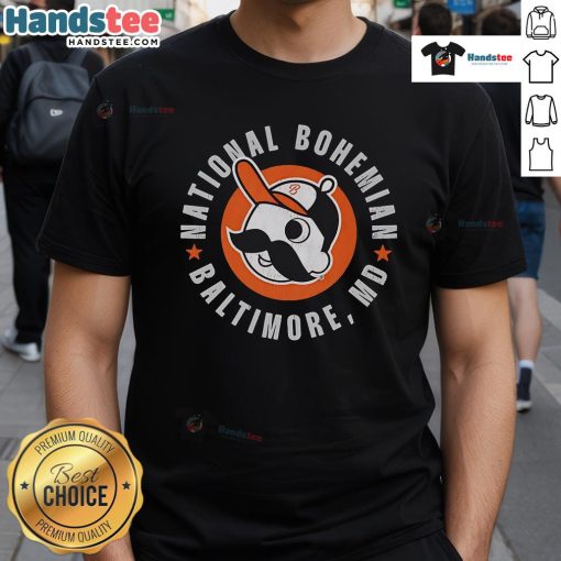 Good National Bohemian Baltimore Logo T-Shirt featuring iconic logo design, perfect for fans of Baltimore beer culture.