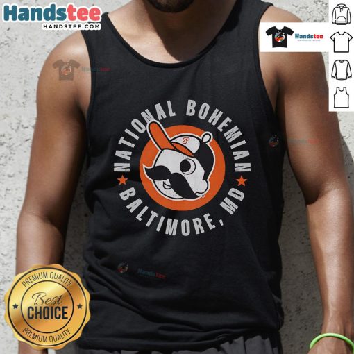Good National Bohemian Baltimore logo tank top featuring a vibrant design, perfect for fans of the iconic beer brand.