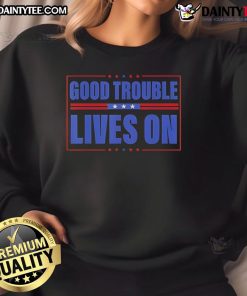Retro vintage sweatshirt featuring 'Good Necessary Trouble' design, perfect for casual wear and expressing your unique style.
