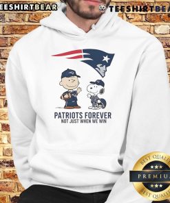 Alt Text: Good New England Patriots hoodie featuring Charlie Brown and Snoopy, celebrating fandom beyond just winning.