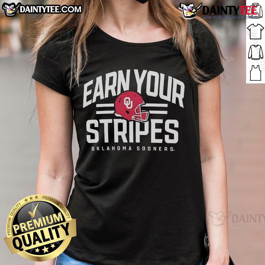 Good Oklahoma Sooners Earn Your Stripes Ladies Tee Good Oklahoma Sooners Earn Your Stripes Ladies Tee featuring team colors and logo, perfect for fans and casual wear.