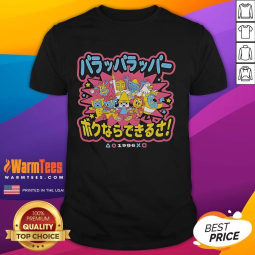 Good Parappa The Rapper Town 1996 T-Shirt featuring colorful graphics of the iconic video game character Parappa.