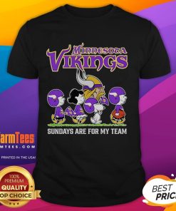 Good Peanuts Minnesota Vikings Sundays Are For My Team T-Shirt featuring vibrant team colors and logo for fans.