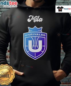 Alt Text: Phee Napheesa Collier wearing the Unrivaled Basketball Hoodie, showcasing style and comfort for athletes.