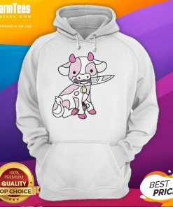 Good Pink Cow Knife Hoodie featuring a vibrant cow graphic on a stylish pink background, perfect for casual wear.