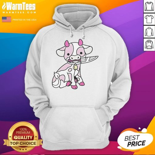 Good Pink Cow Knife Hoodie featuring a vibrant cow graphic on a stylish pink background, perfect for casual wear.