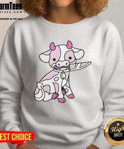 Good Pink Cow Knife Sweatshirt featuring a vibrant design perfect for casual wear and animal lovers.