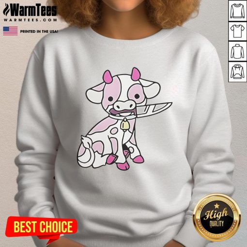 Good Pink Cow Knife Sweatshirt featuring a vibrant design perfect for casual wear and animal lovers.
