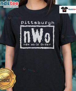 Good Pittsburgh nWo New World Order Ladies Tee featuring stylish design and vibrant colors for wrestling fans.