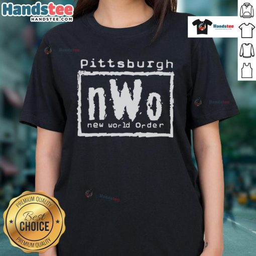 Good Pittsburgh nWo New World Order Ladies Tee featuring stylish design and vibrant colors for wrestling fans.