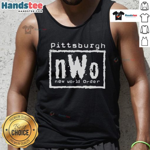 Good Pittsburgh nWo New World Order tank top featuring bold graphics and stylish design for wrestling fans.