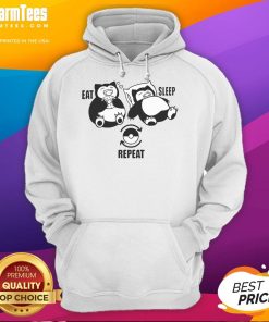 Snorlax Eat Sleep Repeat hoodie featuring a playful design, perfect for Pokemon fans and cozy casual wear.