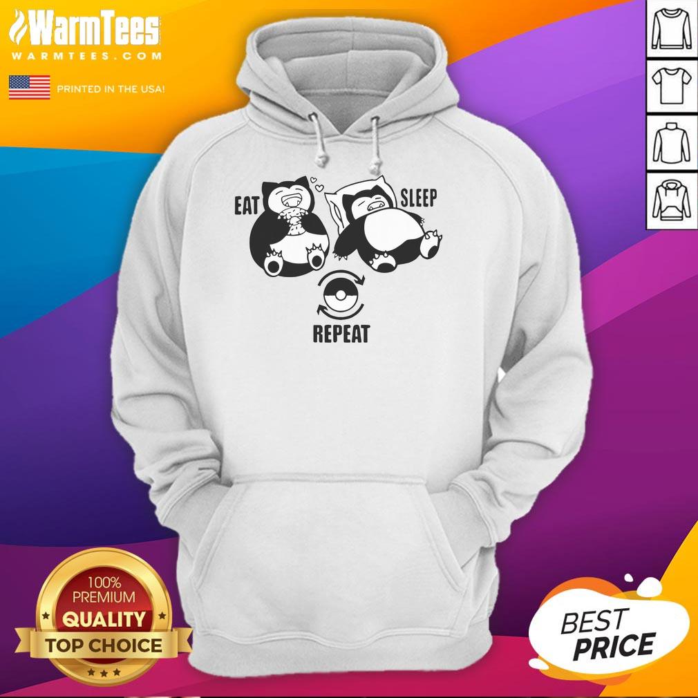 Good Pokemon Snorlax Eat Sleep Repeat Hoodie Snorlax Eat Sleep Repeat hoodie featuring a playful design, perfect for Pokemon fans and cozy casual wear.