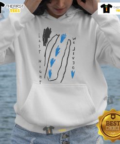 Stylish Good Polar Last Night We Lived Hoodie in a cozy setting, perfect for casual wear and winter fashion.