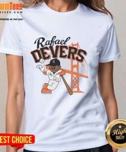 Alt Text: Ladies tee featuring Rafael Devers of the Boston Red Sox, perfect for mid-summer baseball fans.