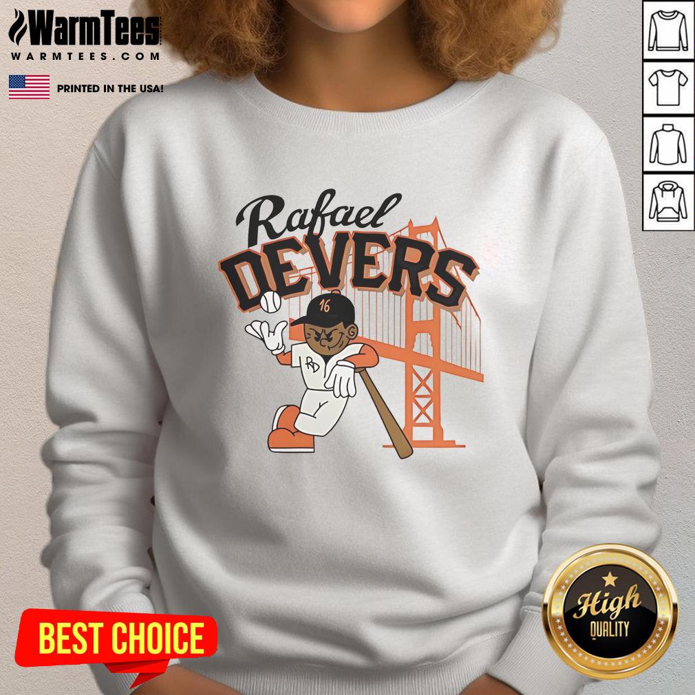 Good Rafael Devers Boston Red Sox Baseball Mid Summer Sweatshirt Rafael Devers wearing a Boston Red Sox sweatshirt during a mid-summer baseball game, showcasing team spirit.