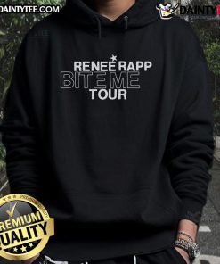 Renee Rapp 2025 Bite Me Tour schedule hoodie featuring tour dates on both sides, perfect for fans and concert-goers.