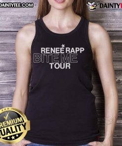 Good Renee Rapp Bite Me Tour 2025 schedule tank top featuring tour dates on both sides, stylish and trendy design.