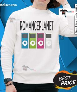 Good Romance Planet iPod sweatshirt featuring a stylish design, perfect for music lovers and cozy casual wear.