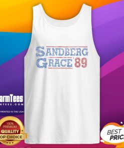 Good Ryne Sandberg and Mark Grace 1989 tank top design featuring classic baseball graphics and team colors.