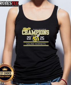 Good Saline Hornets State Champions 2025 Division 1 Girls Softball Tank Top featuring team logo and vibrant colors.