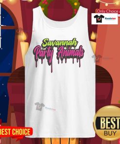 Good Savannah Party Animals Tank Top featuring vibrant graphics perfect for summer fun and casual wear.