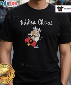 Good Simply Udder Chaos Cow T-Shirt featuring a playful cow graphic on a stylish tee, perfect for casual wear.
