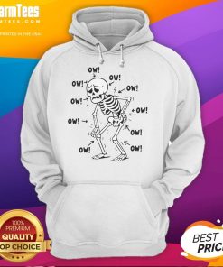 Good Skeleton Ow Ow Ow Ow Hoodie featuring a playful skeleton design, perfect for Halloween and casual wear.