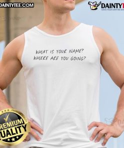 Good Skizzy Mars What Is Your Name Where Are You Going tank top featuring vibrant colors and stylish design.