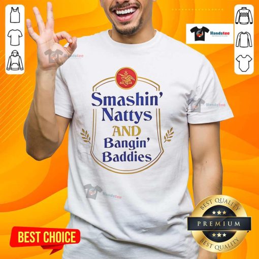 Good Smashin' Nattys And Bangin' Baddies T-Shirt featuring bold graphics and vibrant colors, perfect for casual wear.
