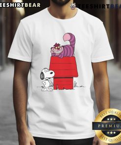 Good Snoopy X Cheshire Cat T-Shirt featuring a whimsical design of Snoopy and Cheshire Cat as unwelcome visitors.