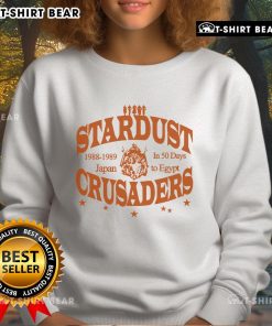 1988-1989 Good Stardust Crusaders Japan sweatshirt featuring iconic design from '50 Days to Egypt' anime series.