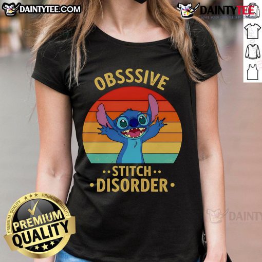 Alt Text: Retro ladies tee featuring 'Good Stitch Obsessive Disorder' design, perfect for sewing enthusiasts and fashion lovers.