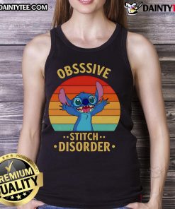 Retro tank top featuring 'Good Stitch Obsessive Disorder' design, perfect for sewing enthusiasts and casual wear.