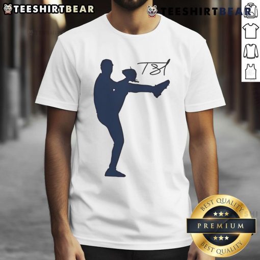 Good Tarik Skubal silhouette baseball player signature t-shirt design featuring a striking graphic and bold colors.