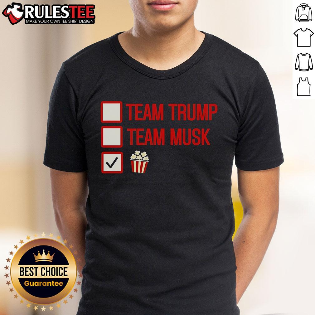 Good Team Trump Team Musk Team Popcorn T Shirt Good Team Trump Team Musk Team Popcorn T-Shirt featuring bold graphics and vibrant colors for fans of pop culture and politics.