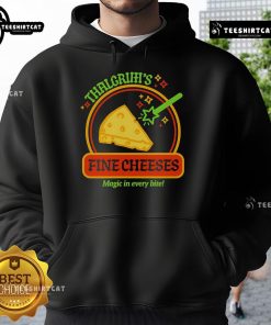 Good Thalgrim's Fine Cheese hoodie featuring 'Magic in Every Bite' design, perfect for cheese lovers and cozy wear.