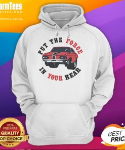 Retro hoodie inspired by That 70s Show featuring 'Put The Force In Your Rear' design in vibrant colors.