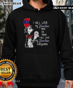 Alt Text: Good The Cat in the Hat hoodie featuring 'I Will Love My Yankees Here or There' design, perfect for Yankees fans.