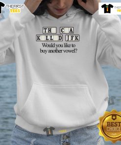 Alt Text: Good The CIA Killed JFK hoodie featuring a humorous slogan, perfect for conspiracy theory enthusiasts.