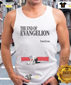Good The End of Evangelion I Need You tank top featuring iconic anime design for fans of Neon Genesis Evangelion.