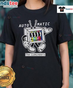Alt Text: Good The Lumineers 2025 Automatic World Tour TV Ladies Tee featuring vibrant design and tour details.